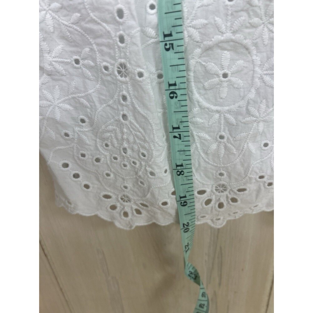 Sezane Roni White Eyelet Button Front Sleeveless Top Size 38 Fr - Picture 13 of 13